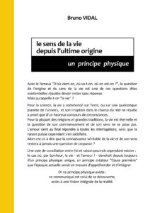 le sens de la vie depuis l'ultime origine, un principe physique